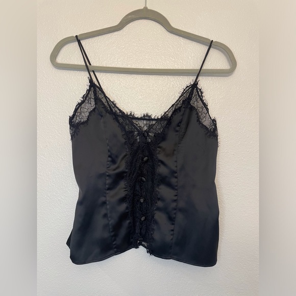 Lovers‎ + Friends Women’s Black Lace Detail Buttons on Front Top Size S - Picture 1 of 7